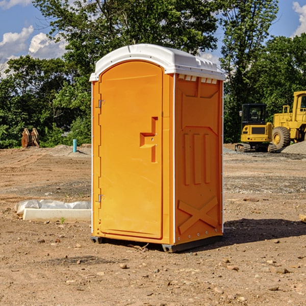 how often are the portable restrooms cleaned and serviced during a rental period in Sims IL